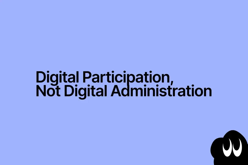 A person uses a digital device with accessible symbols to participate in planning everyday life.